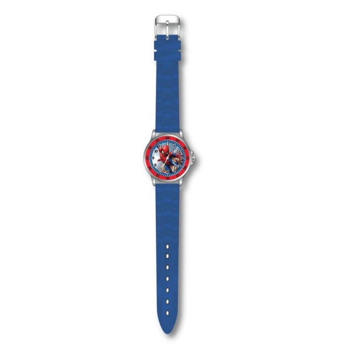 RELOJ ANALÓGICO SPIDERMAN CON PULSERA AZUL
