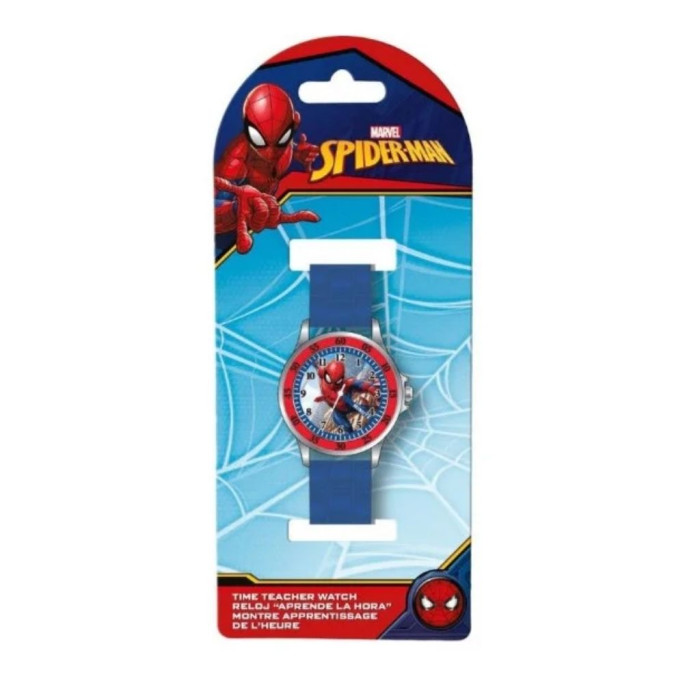 RELOJ ANALÓGICO SPIDERMAN CON PULSERA AZUL