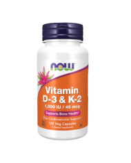 NOW VITAMIN D-3  K-2 1000 IU/45 mcg – 120 CÁPSULAS