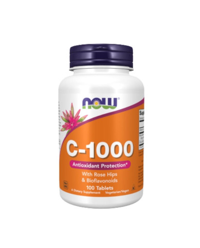 NOW C-1000 ROSE HIPS & BIOFLAVONOIDS – 100 COMPRIMIDOS