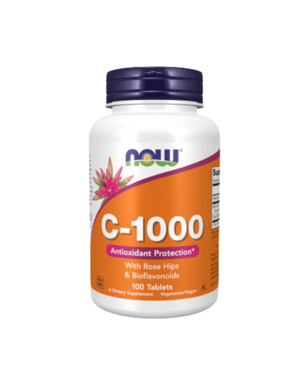 NOW C-1000 ROSE HIPS & BIOFLAVONOIDS – 100 COMPRIMIDOS