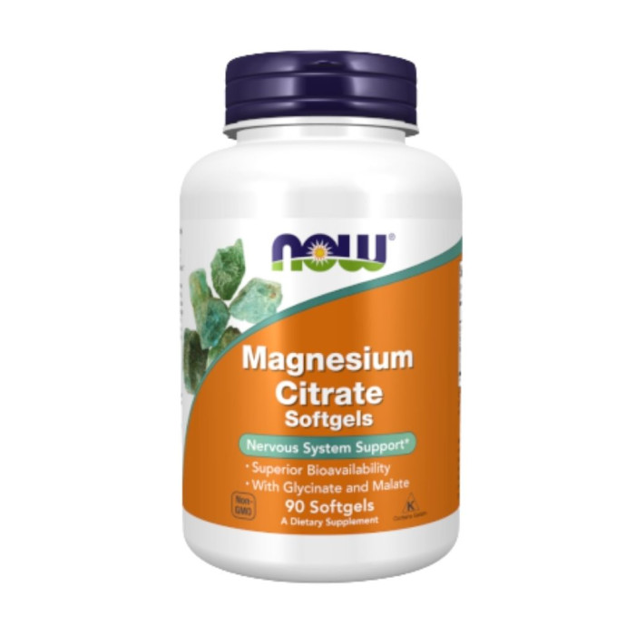 NOW MAGNESIUM CITRATE MALATE GLUCINATE – 90 CÁPSULAS