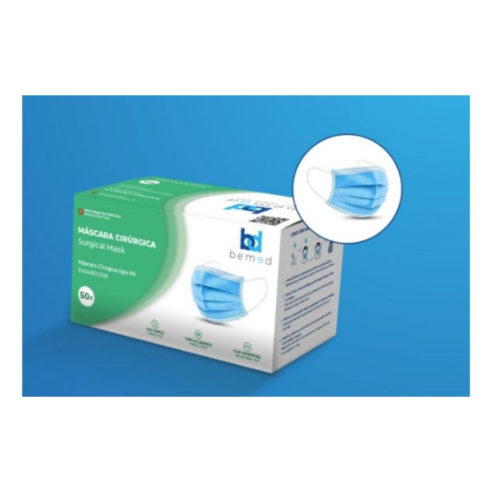 MASCARILLA QUIRÚRGICA Tipo II, CAJA de 50 UNIDADES, BEMED