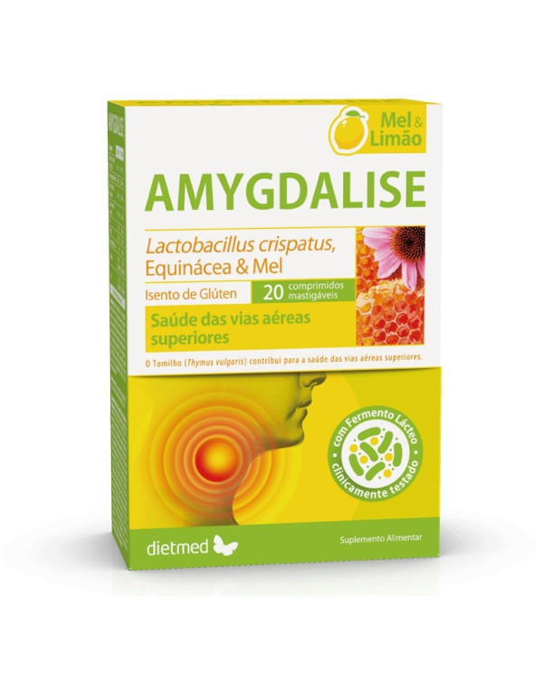 AMYGDALISE MEL E LIMÃO 20 COMPRIMIDOS MASTIGÁVEIS