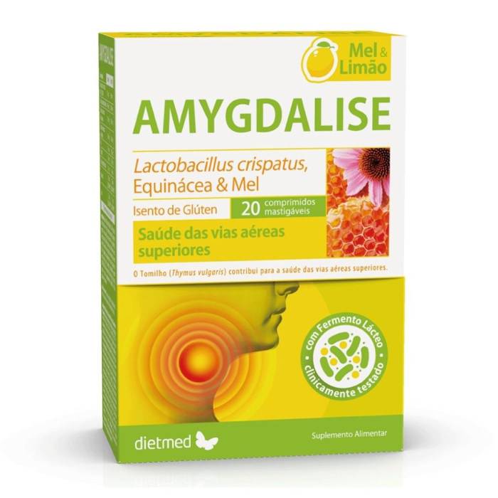 AMIGDALASA MIEL Y LIMÓN 20 COMPRIMIDOS MASTICABLES