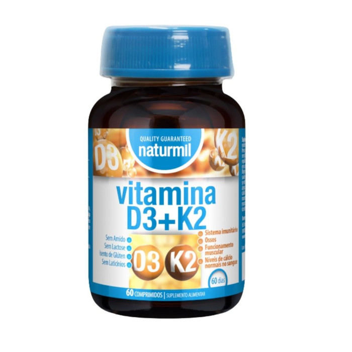 VITAMINA D3 + K2  60 COMPRIMIDOS NATURMIL