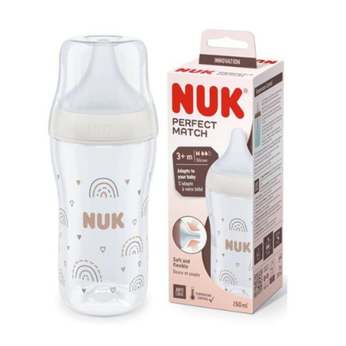 NUK PERFECT MATCH BIBERON ARCOÍRIS 260ML