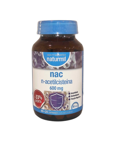 NAC 600 MG +33% OFERTA (60 + 20 COMPRIMIDOS) NATURMIL