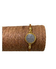 PULSERA PROTECTORA MARRÓN DE SAN BENITO AJUSTABLE 1 UNIDAD