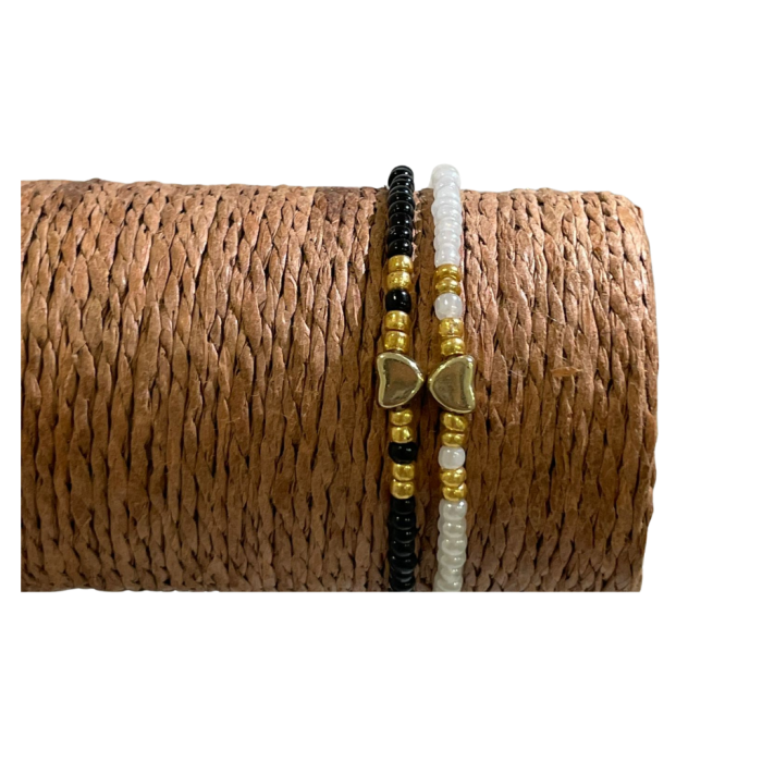 PULSEIRA DE MISSANGAS BRAN/PRET 2 UNIDAD