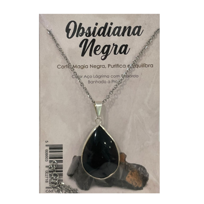 COLAR OBSIDIANA NEGRA