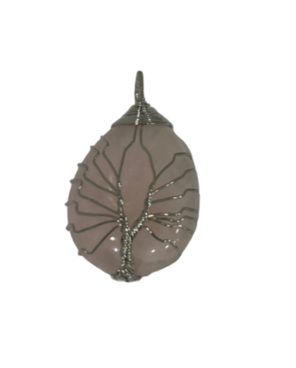 PENDENTE DA ÁRVORE DA VIDA EM QUARTZO ROSA