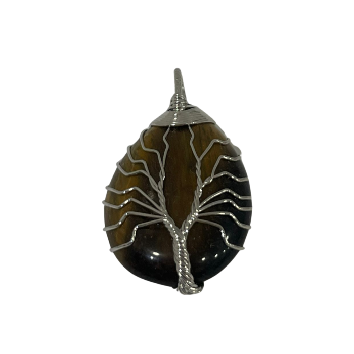 PENDENTE DA ÁRVORE DA VIDA EM OLHO DE  TIGRE