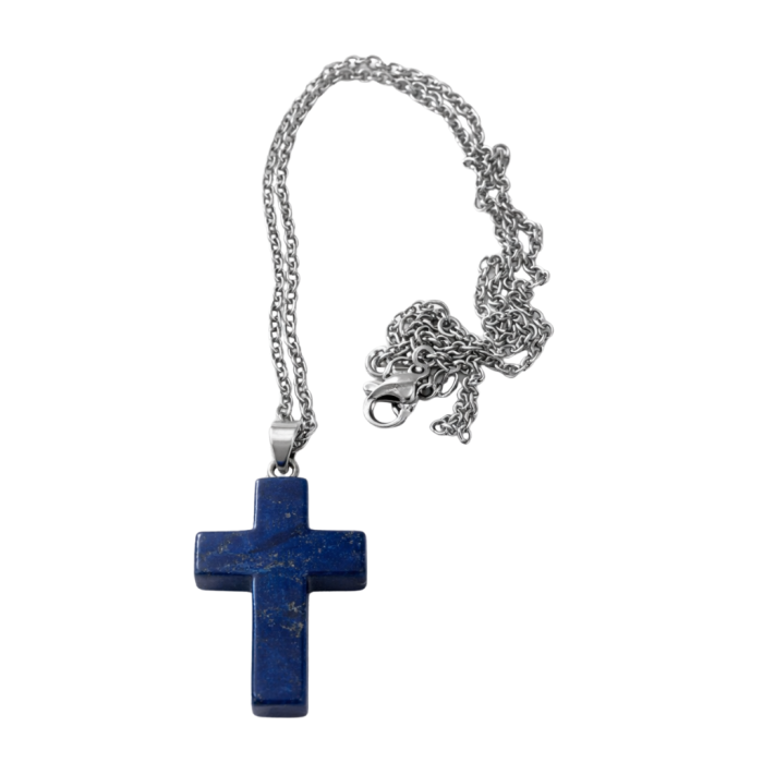 COLAR CRUZ LÁPIZ LAZULI