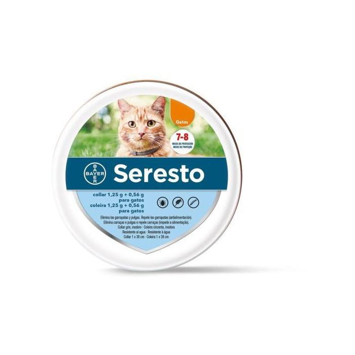 COLLAR SERESTO PARA GATOS CONTRA PULGAS Y GARRAPATAS.