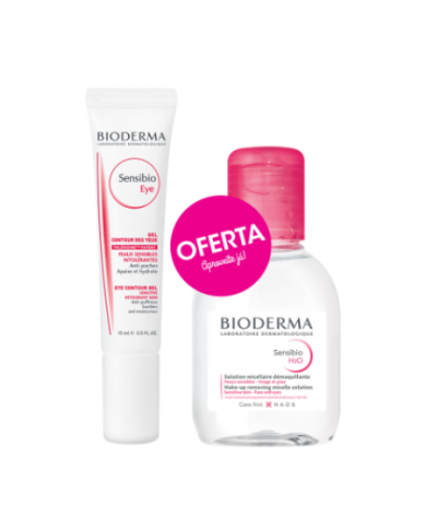 BIODERMA SENSIBIO GEL CONTORNO DE OJOS 15ML + SENSIBIO H2O 100ML