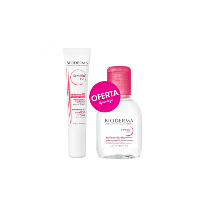 BIODERMA SENSIBIO GEL CONTORNO DE OJOS 15ML + SENSIBIO H2O 100ML