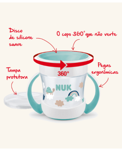 NUK Mini Magic Cup Night Roxo, 160 ml, brilha no escuro