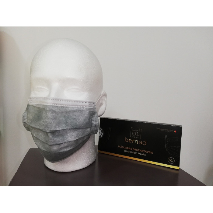 MASCARILLAS QUIRÚRGICAS GRISES 10 UNIDADES BEMED