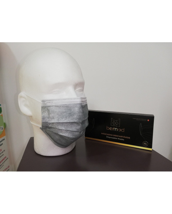 MASCARILLAS QUIRÚRGICAS GRISES 10 UNIDADES BEMED