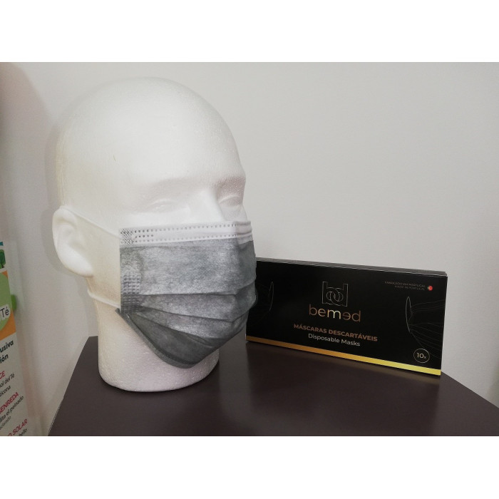 MASCARILLAS QUIRÚRGICAS GRISES 10 UNIDADES BEMED