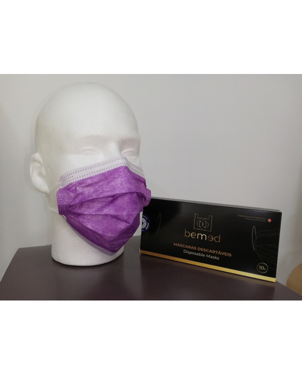 MÁSCARAS CIRÚRGICAS ROXA 10UN BEMED