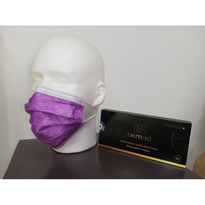 MÁSCARAS CIRÚRGICAS ROXA 10UN BEMED