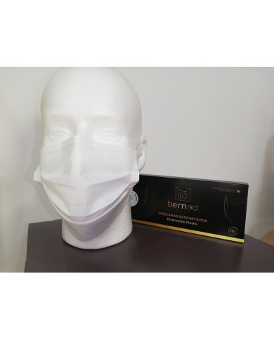 MÁSCARAS CIRÚRGICAS BRANCAS 10UN BEMED