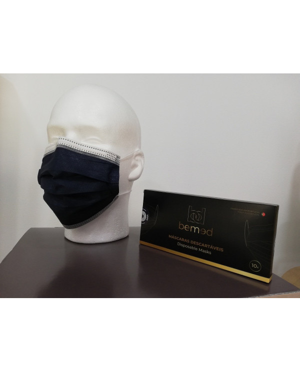 MASCARILLAS  QUIRÚRGICAS  AZULES 10 UNIDADES BEMED