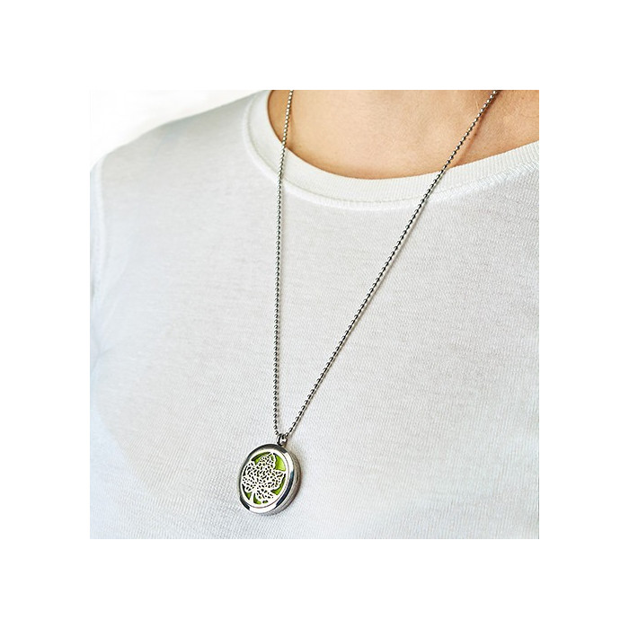 COLAR DE JOIAS DE AROMATERAPIA - Folha de 30mm