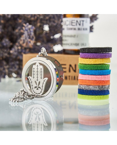 COLAR DE JOIAS DE AROMATERAPIA - Mão de Fátima 30mm