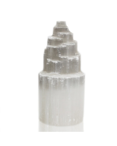Candeeiro natural da torre de Selenite - 20 cm