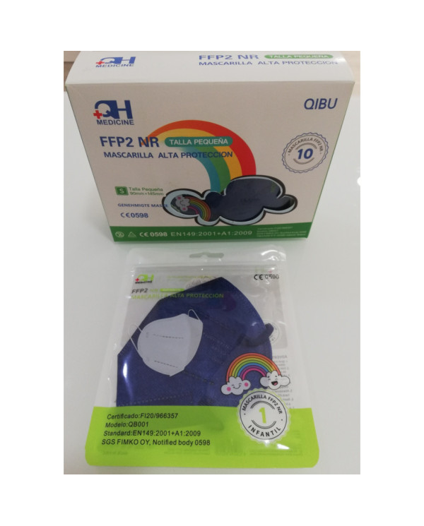 MÁSCARAS FFP2 CRIANÇA AZUL CX 10UN