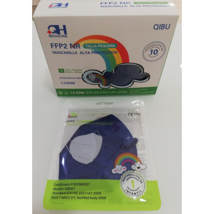MÁSCARAS FFP2 CRIANÇA AZUL CX 10UN