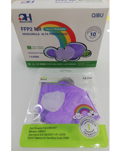 MÁSCARAS FFP2 CRIANÇA ROXO CX 10UN