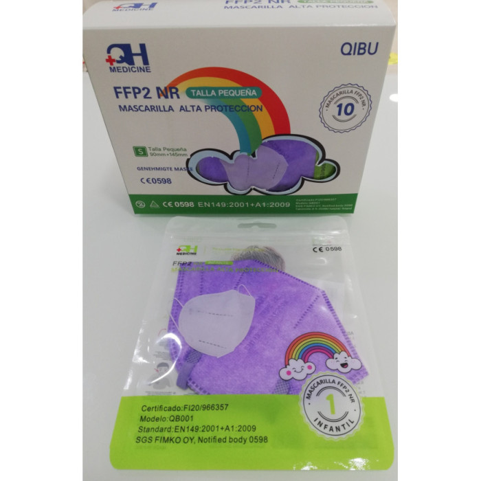 MÁSCARAS FFP2 CRIANÇA ROXO CX 10UN