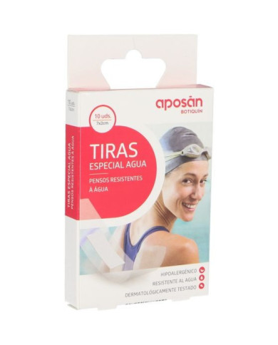 VENDAJES RESISTENTES AL AGUA 10 UNIDADES 7x2cm APOSAN