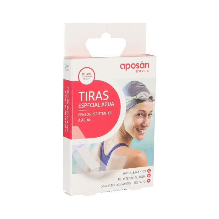 VENDAJES RESISTENTES AL AGUA 10 UNIDADES 7x2cm APOSAN