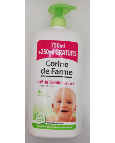 LEITE DE LIMPEZA HIDRATANTE CORINE DE FARME 750ml (+ DE 250ml OFERTA)