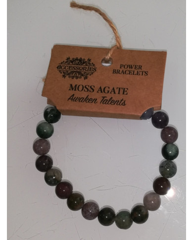 Pulseira de Energia Ágata Musgo 8MM 1un