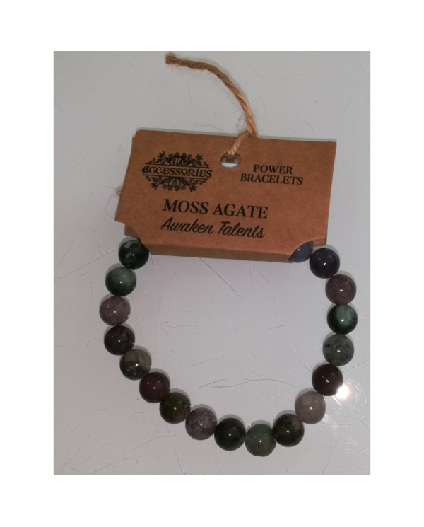 Pulseira de Energia Ágata Musgo 8MM 1un