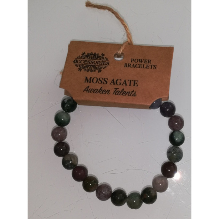PULSERA ENERGÉTICA DE ÁGATA MUSGOSA 1 UNIDAD