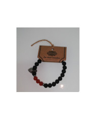 Pulseira Pedra Lava - Hacha - Cornalina 1un