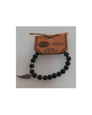 Pulseira Asas Anjo Agata Negra 1un