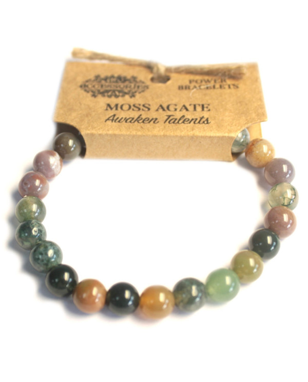 Pulseira de Energia Ágata Musgo 8MM 1un