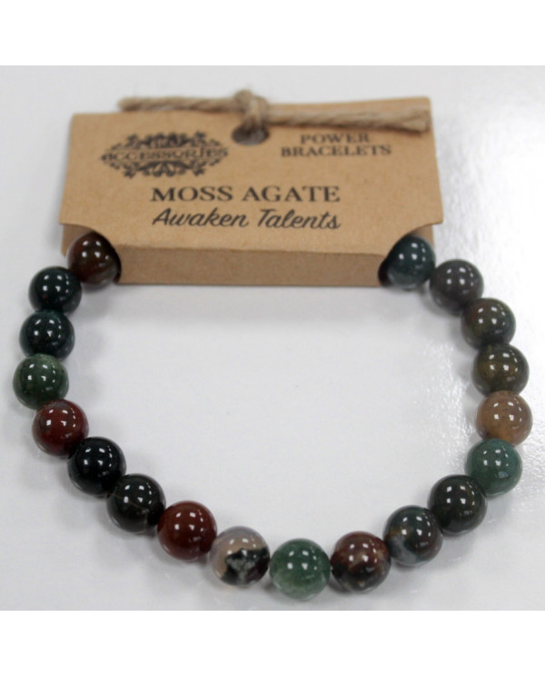 Pulseira de Energia Ágata Musgo 8MM 1un