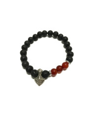 Pulseira Pedra Lava - Hacha - Cornalina 1un