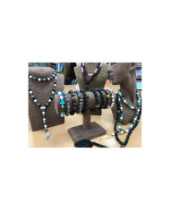 Pulseira Turquesa com Cruz e pérolas raras1un