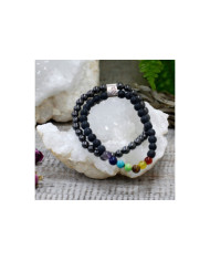 Pulseira de pedras preciosas magnética - Chakra de pedra preta 1un
