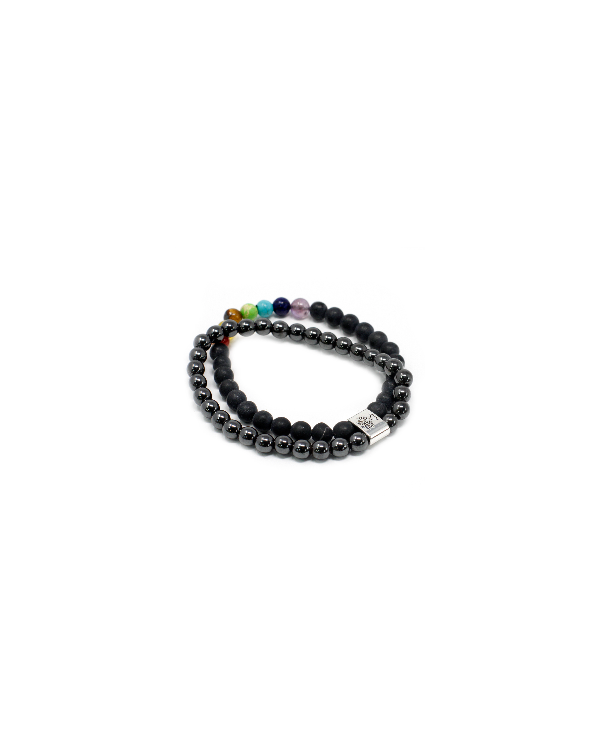 PULSERA MAGNÉTICA DE PIEFRAS PRECIOSAS - PIEDRA CHAKRA NEGRA 1 UNIDAD